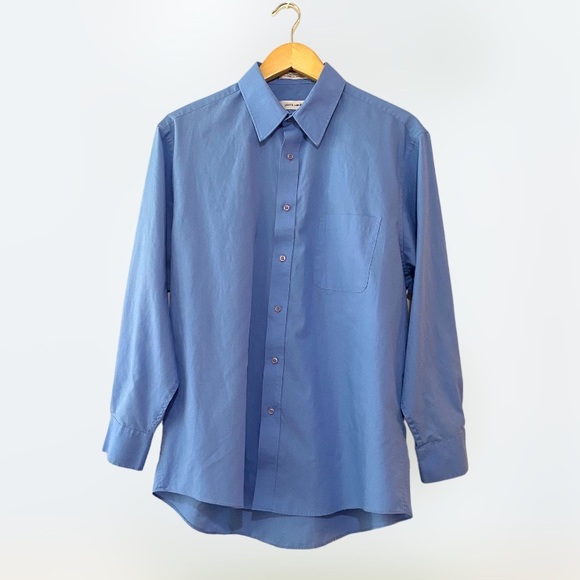 Pierre Cardin Estimated size XL Blue Long Sleeve Button Front Dress Shirt - Picture 1 of 8